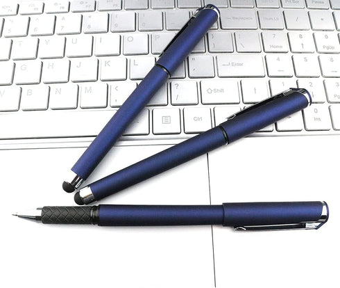 Lin.Pen 1.0mm Black Gel Pens, 2-in-1 stylus gel pen, Gel Ink Rollerball Pens for Office, Black gel ink(18 Pack-blue), Dark blue......