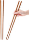 16.5 Inches Cooking Chopsticks, 2 Pairs Wooden Long Chop Sticks Reusable for Noodles Frying Hotpot, Japanese Extra Long Anti-Slip Chopsticks...