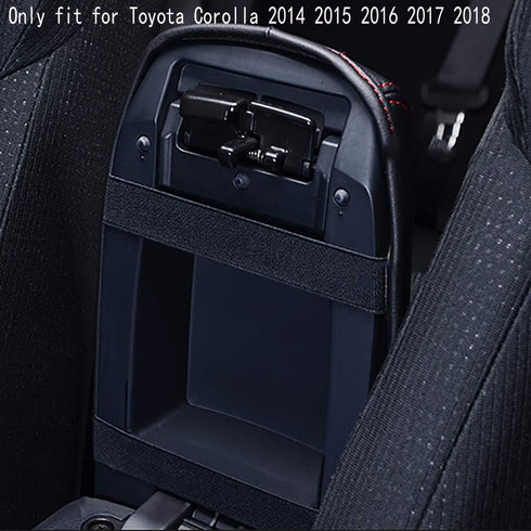 Leegi AAGIILEEYO Car Armrest Box Cover Center Console Saver Covers for 2014 2015 2016 2017 2018 2019 Toyota Corolla,Black with Red Stitches...