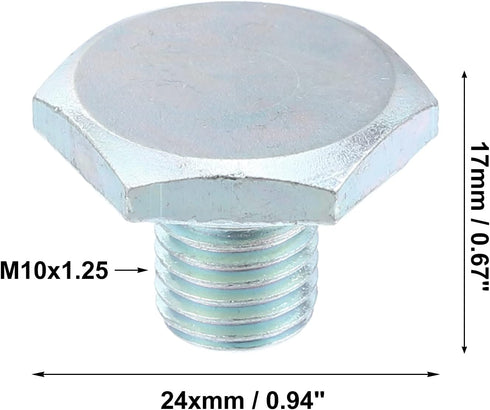 X AUTOHAUX M10x1.25 Steel Engine Oil Drain Plug Screw with Seal Ring for Mazda for Ford Focus Silver Tone...