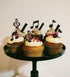 JeVenis 30 Pcs Music Notes Cupcake Toppers Guitar Cake Toppers Rock Cupcake Topper for Kids Birthday Musician Party Baby Shower Party Favor...