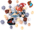 66Pcs Western Cowboy Focal Beads Silicone Keychain Making Kit Cow Horse Animal Beads Cowboy Hat Boots Round Hexagon Spacer Beads for Crafts DIY Pe...