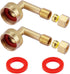 Litorange 2 Pack Lead-Free Brass W10685193 Dishwasher Swivel Gooseneck Elbow Hose Fitting, 3/4" GHT by 3/8" Inch Compression