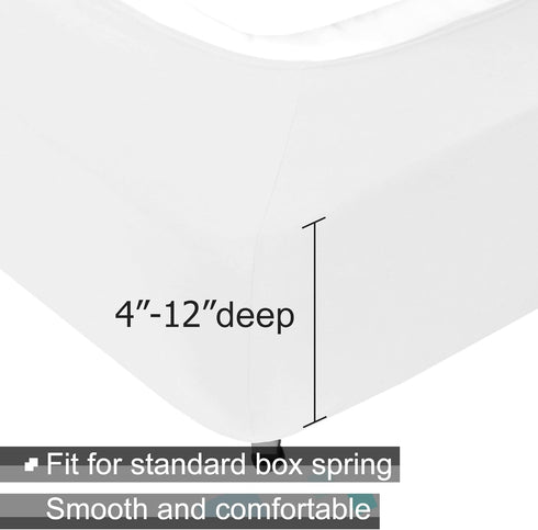 Box Spring Cover Queen Size - Jersey Knit & Stretchy Wrap Around 4 Sides Bed Skirt for Hotel & Home - Queen/Queen XL, White...