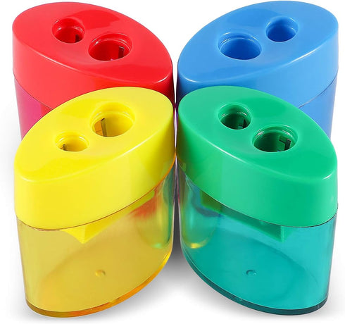 KIDMEN 2 Holes Pencil Sharpener,Pencil Sharpener for Kids,Pencil Sharpener Handheld-12 Pack...