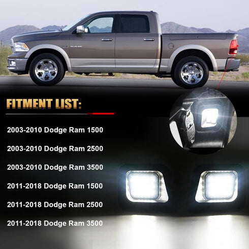 D-Lumina LED License Plate Lights Assembly Smoke Lens Compatible with 2003-2018 Dodge Ram 1500 2500 3500 Pickup Truck, 6000K Diamond White 2-Piece...