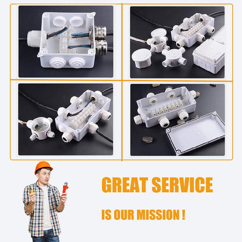 YXQ Electrical Junction Box Waterproof Outdoor Enclosure Squre Power Wire Hole with Cover Dustproof DIY Case ABS White(3.3" x 3.3" x 2")...