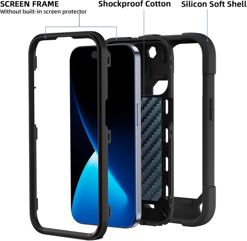 MARKILL Compatible with iPhone 15 Pro Max Case 6.7 Inch with Double Ring Stand, Heavy-Duty Military Grade Shockproof Phone Cover for iPhone 15 Pro...