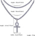 JINAO Silver Plated Iced Out Egyptian Ankh Cross Simulated Diamond Pendant Necklace with Stainless Rope Chain...