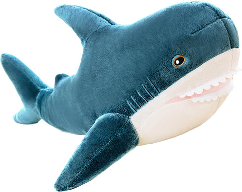 Giant Shark Plush Pillow Soft Toy Stuffed Blue Shark Animal Pillow Comfortable Sleeping Pillow Back Cushion Doll Gift for Kids (Blue, 60cm/23.62in...