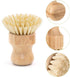 4 Packs Bamboo Palm Scrub Brush Sisal Dish Brush Round Natural Dish Scrubber for Cast Iron Pots, Pans, Kitchen Sink and Vegetable...