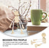 4 pcs Unfinished Wooden Robot Peg Dolls Wooden Figures People Bodies for DIY Painting Supplies Peg Dolls...