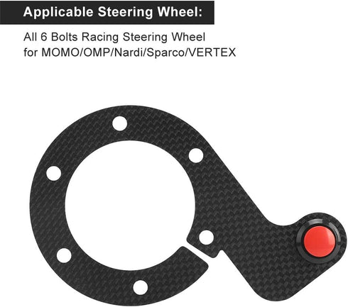 Universal Carbon Fiber Acrylic Steering Wheel Horn Button Single Dual Button Fit OMP VERTEX 6 Bolt Racing Wheel Easy Install...