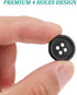 100Pcs Resin Sewing Buttons Premium 4-Hole Craft Buttons Eco-Friendly Round Black Button 5 Sizes Flatback Button for DIY Craft Holiday Decorations...