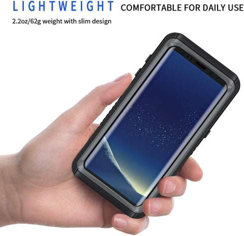 Lanhiem for Samsung Galaxy S8 Case, IP68 Waterproof Dustproof Case with Built-in Screen Protector, Rugged Full Body Shockproof Protective Phone Co...