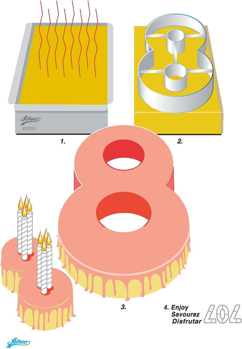 Ateco Extra Large Number 4 Cake Cutter...