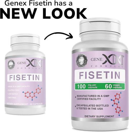 GENEX Fisetin 100mg/Serving (60 Capsules) | Antioxidant That Supports Healthy Aging and Brain Wellness - Non-GMO, Gluten Free, Vegetarian - 2 Mont...