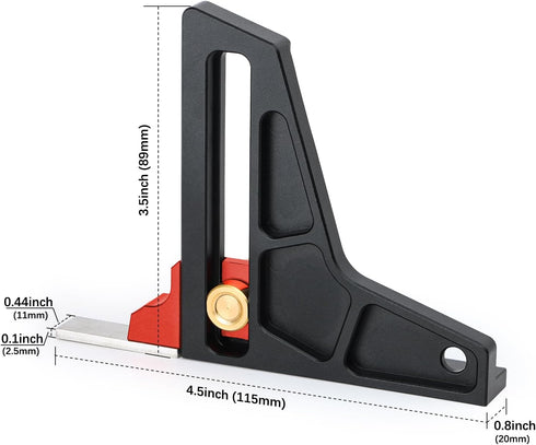 Woodworking Height Gauge - Precision CNC-Machined Depth Measuring Tool, Anodized Aluminum Alloy with Dual Scale for Table Saw/Router/Drill Press (...
