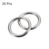 uxcell Stainless Steel O Rings, 20pcs 40mm(1.57") Outer Dia. 3mm Thickness Multi-Purpose Metal Welded O-rings Round Rings for Hardware Luggage Acc...