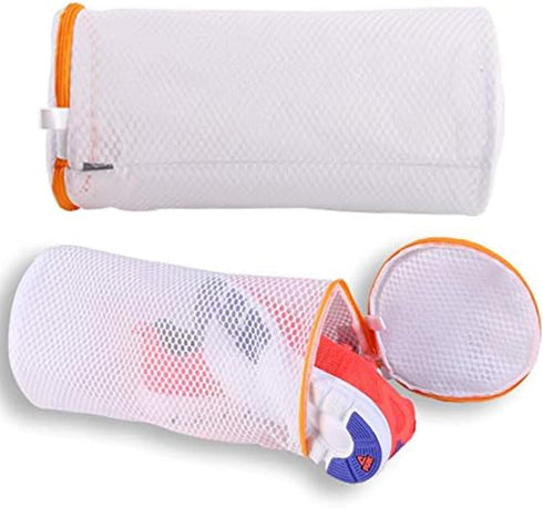 Kimmama Shoes Wash Bags,Sneaker Mesh Washing Bag,Shoe Cleaning Laundry Bag for Gym Shoes,Sneaker,Yeezt Boost,Slipper,Honeycomb Fabric,Orange Zippe...