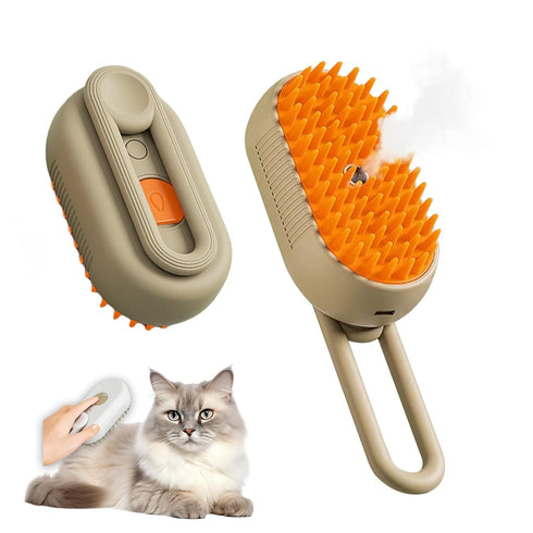 Steam Brush for Cats,3 In 1 Steamy Pet Brush,Cat Hair Brush with Steamer,Cat Comb with Steam,Cat Steamer Brush for Shedding,Steam Brush for Pets(B...