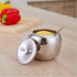 Stainless Steel Apple Sugar Bowl Seasoning Jar Condiment Pot Spice Container Canister Cruet with Lid and Spoon...