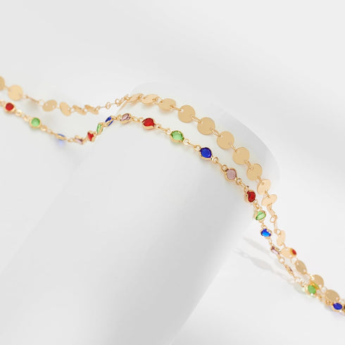 Ankle Bracelets for Women 14K Gold Plated Anklet for Women Gold Layered Shining Anklets Bohe Summer Beach Foot Chain Jewelry Gifts...