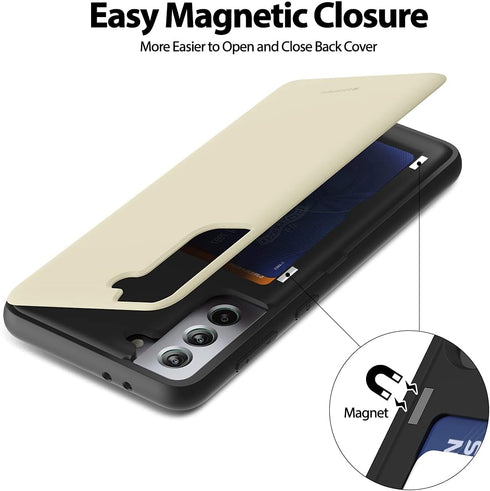 GOOSPERY for Galaxy S21 Plus 6.7"(2021) Card Holder Wallet Case, Easy Magnetic Door Closure Protective Dual Layer Bumper Sturdy Phone Back Cover w...