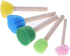 10 Pcs Foam Sponge Brush with Wooden Handle Round Flower Multi Size Painting Tools for Kids Children DIY Acrylic Watercolor Varnishes Art Craft Pa...