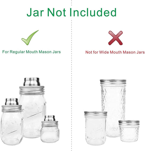 8 Pack Mason Jar Shaker Lids, Stainless Steel Shaker Lids for Mason Jars, Mason Jar Spice Lid with Silicone Seal for Regular Mouth Jar (Jar Not In...