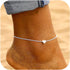 Anklet for Women14k Plated Gold S925 Sterling Silver Adjustable Beach Style Foot Love Heart Gold Ankle Bracelet Heart Infinity Mother's Day Gradua...