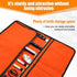 Orange Chef Knife Bag With 20 Slots Cutlery Knives Holders Protectors, Home Kitchen Travel Cooking Tools, Portable Canvas Knife Roll Storage Bag C...