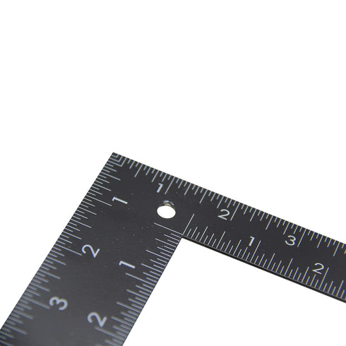 Metal Square Ruler Leathercraft Black Tempered Stainless Steel Measuring Square Ruler for DIY Leather Handmade Sewing Tools Measuring Supplies, Le...