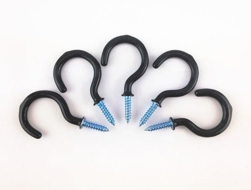 Yueton 50pcs Vinyl Coated Screw-in Ceiling Hooks Cup Hooks (Black)...