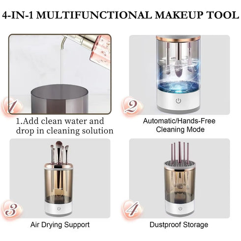 Brushblast Pro Makeup Brush Cleaner, Auto-Rotating Cozy Luna Brush Cleaner for Deep Cleaning, Upgraded & No Need to Install, One-Click Operation, ...