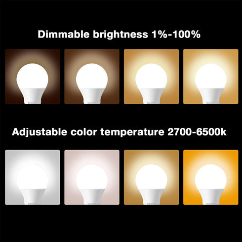 dalattin Tuya Smart Led Bulb,RGBWW WiFi Light Bulbs,Color Changing Light Bulb,Smart Light Bulbs That Work with Alexa &Google Assistant,A19 E26 RGB...