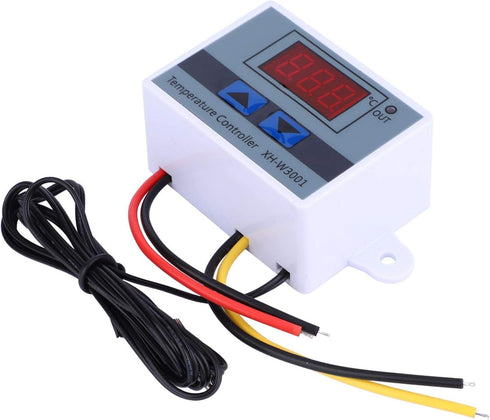 Oumefar Temperature Controller, XH-W3001 DC 110V-220V 1500W 10A Digital Temperature Controller Thermostat Switch with Waterproof Sensor Probe Elec...