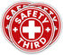 (3 Pcs) Safety Third Sticker Funny Hard Hat for Men Construction Warning Caution Blue Collar Tradesmen Gag Gifts Decorations Toolbox Laptop Bottle...