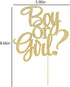 Boy or Girl Cake Topper - Glitter Baby Shower Party Decorations Supplies (Gold)...