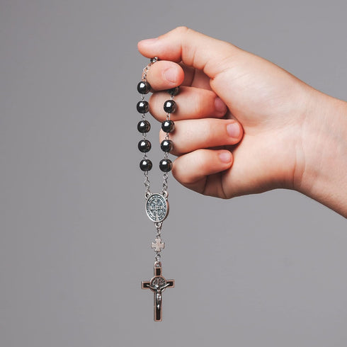 Intercession Hematite Car Rearview Mirror Medal Ornament...
