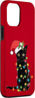 iPhone 12 Pro Max Santa Black Cat Tangled Up In Christmas Tree Lights Case...