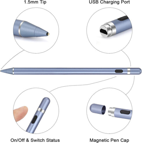 Active Stylus Pens for Touch Screens, maylofi Rechargeable Digital Stylish Pen Pencil Universal for iPhone/iPad Pro/Mini/Air/Android and Most Capa...