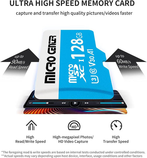 Micro Center Premium 128GB microSDXC Card, Nintendo-Switch Compatible Micro SD Card, UHS-I C10 U3 V30 4K UHD Video A1 Flash Memory Card with Adapt...
