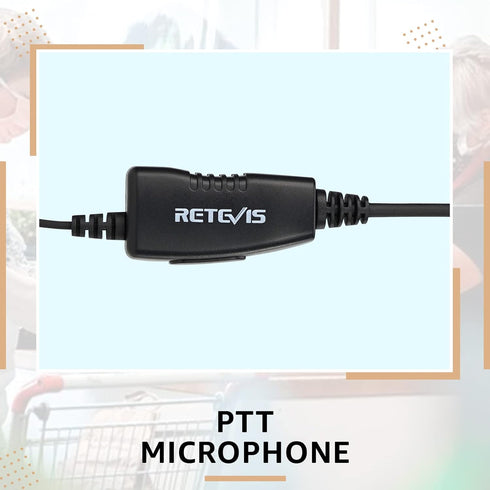 Retevis Swivel Two Way Radio Headset with Mic 2 Pin,Coil Tube,Compatible with Motorola CP100D CP185 CP200 CP200D GP300 GP2000 BRP40 HYT TC610 Walk...