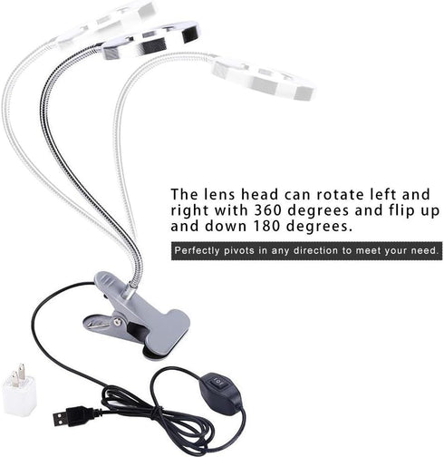 ZJchao Clip on Light, Makeup LED Lights USB Cosmetic Lamp Eyebrow Lip Beauty Salon Desktop Led Lights with Clip Reading Desk Light Book Light for ...