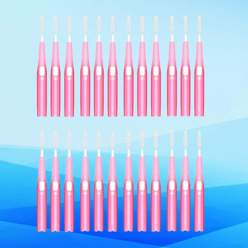 EXCEART 30PCS Interdental Brush Toothpick Tooth Flossing Head Oral Dental Hygiene Brush Tooth Cleaning Tool (Pink 0.6mm)...