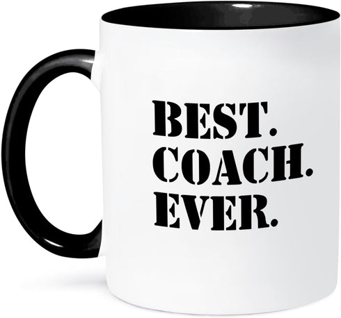 3dRose Best Coach Ever Mug, 1 Count (Pack of 1), Black...