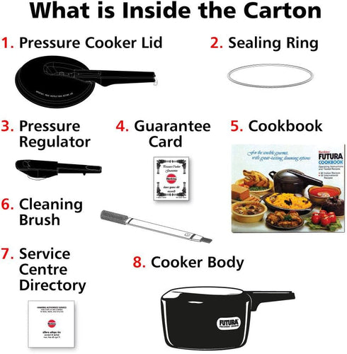 HAWKINS Futura 2 Litre Pressure Cooker, Hard Anodised Inner Lid Pressure Cooker, Small Cooker, Black (FP20)...