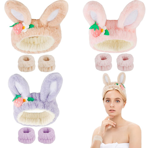 Animal Ear Headbands for Washing Face Skin Care Headbands for Women Makeup Headband Women Skincare Wristbands for Washing Face Spa Face Wash Headb...