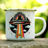 Retro UFO Cat Fish Abduction Extraterrestrial Paranormal Enamel Campfire Mug, Fun Outdoor Camping Coffee Cup (12oz)...